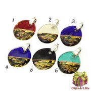 RD27 Подвеска крупная Олимп 6 цветов муранское стекло