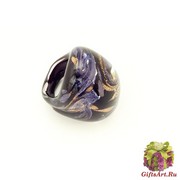 PM114-a Кольцо синий авентурин муранское стекло