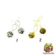 2019-39 (1) Серьги Олимп на цепочке кобра муранское стекло