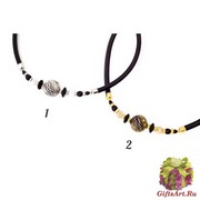 Vac/C8295 Колье Ариадна на коже муранское стекло