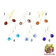 2019-41 Серьги Maybe-1 на цепочке кобра различные цвета муранское стекло