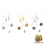 2019-41 Серьги Maybe-3 на цепочке кобра муранское стекло