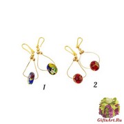 2019-41-1 Серьги Maybe-4 на цепочке кобра 1000 роз муранское стекло