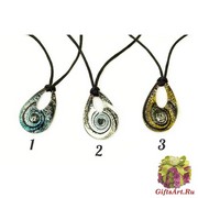 VB33 Подвеска Блеск на шелковом шнурке 3 цвета муранское стекло