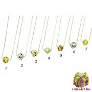 TR00(4) Бусина круглая в силе Пандора на стальной цепочке муранское стекло