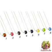 TR00(5) Бусина круглая в силе Пандора рифленая различные цвета на стальной цепочке муранское стекло