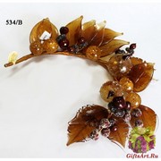 534/B Ветка с яблоками и желудями (дл. 32см) муранское стекло