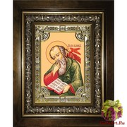 Икона освященная &quot;Иоанн Богослов апостол (Иван)&quot;, 18x24 см, со стразами, в деревянном киоте 24x30 см, 24x30 см