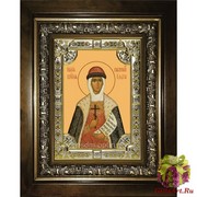 Икона освященная &quot;Ольга равноапостольная великая княгиня&quot;, 18x24 см, со стразами, в деревянном киоте 24x30 см, 24x30 см