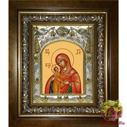 Икона освященная &quot;Девпетерувская икона Божией Матери&quot;, 14x18 см, в деревянном киоте 20x24 см, 20x24 см