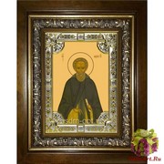 Икона освященная &quot;Михей Радонежский преподобный&quot;, 18x24 см, со стразами, в деревянном киоте 24x30 см, 24x30 см