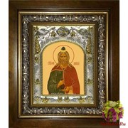 Икона освященная &quot;Филарет Милостивый праведный&quot;, 14x18 см, в деревянном киоте 20x24 см, 20x24 см