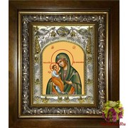 Икона освященная &quot;Александрийская икона Божией Матери&quot;, 14x18 см, в деревянном киоте 20x24 см, 20x24 см