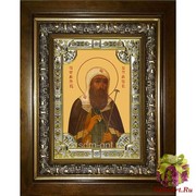 Икона освященная &quot;Ермоген, Патриарх Московский и всея Руси ,святитель&quot;, 18x24 см, со стразами, в деревянном киоте 24x30 см, 24x30 см