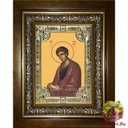 Икона освященная &quot;Фома апостол&quot;, 18x24 см, со стразами, в деревянном киоте 24x30 см, 24x30 см