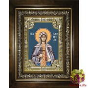 Икона освященная &quot;Олимпиада Константинопольская диаконисса&quot;, 18x24 см, со стразами, в деревянном киоте 24x30 см, 24x30 см