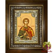 Икона освященная &quot;Димитрий Солунский великомученик (Дмитрий)&quot;, 18x24 см, со стразами, в деревянном киоте 24x30 см, 24x30 см