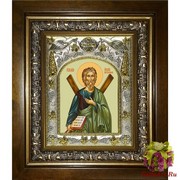 Икона освященная &quot;Андрей Первозванный апостол&quot;, 14x18 см, в деревянном киоте 20x24 см, 20x24 см