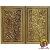 Резные объемные двусторонние нарды дорожного размера из массива мореного дуба &quot;Дракон&quot;