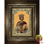 Икона освященная &quot;Феодора Цареградская преподобная&quot;, 18x24 см, со стразами, в деревянном киоте 24x30 см, 24x30 см