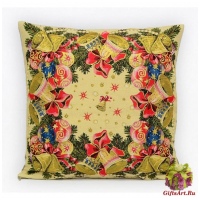 Наволочка гобеленовая новогодняя. Перезвон. Размер 50х50 см.