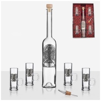 Набор для крепких напитков Охотничий клуб, 5 предметов, стекло и олово Artina