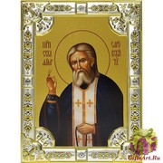 Икона освященная &quot;Серафим Саровский преподобный чудотворец&quot;, 18x24 см, со стразами