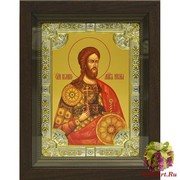 Икона освященная &quot;Никита мученик&quot;, 18x24 см, со стразами, в деревянном киоте 24x30 см, 24x30 см