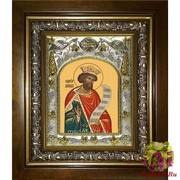 Икона освященная &quot;Давид царь и пророк&quot;, 14x18 см, в деревянном киоте 20x24 см, 20x24 см