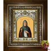 Икона освященная &quot;Иов Почаевский преподобный&quot;, 14x18 см, в деревянном киоте 20x24 см, 20x24 см