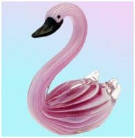 Лебедь. Стеклянная фигурка в стиле Мурано. Высота 18см.