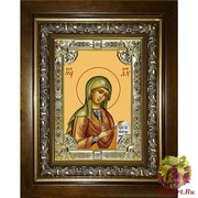 Икона освященная &quot;Боголюбская икона Божией Матери&quot;, 18x24 см, со стразами, в деревянном киоте 24x30 см, 24x30 см