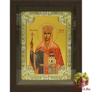 Икона освященная &quot;Тамара благоверная царица&quot;, 18x24 см, со стразами, в деревянном киоте 24x30 см, 24x30 см
