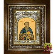 Икона освященная &quot;Иоанн Кронштадский праведный чудотворец (Иван)&quot;, 14x18 см, в деревянном киоте 20x24 см, 20x24 см