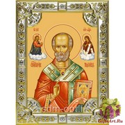 Икона освященная &quot;Николай чудотворец, архиепископ Мир Ликийских,святитель&quot;, 18x24 см со стразами, 18x24 см