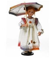 Коллекционная кукла Бабетта с зонтиком и мишкой Тедди. Суперлимитированная 199 штук. RF-Collection Ручная работа Высота 70 см. Германия RF-COLLECTION