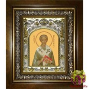 Икона освященная &quot;Герман Константинопольский святитель&quot;, 14x18 см, в деревянном киоте 20x24 см, 20x24 см