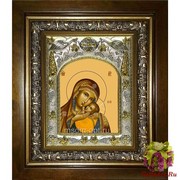 Икона освященная &quot;Корсунская икона Божией Матери&quot;, 14x18 см, в деревянном киоте 20x24 см, 20x24 см