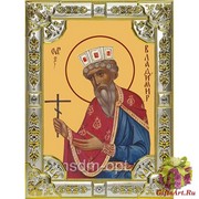 Икона освященная &quot;Владимир равноапостольный Великий князь&quot;, 18x24 см со стразами, 18x24 см