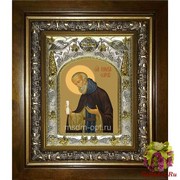 Икона освященная &quot;Нил Сорский преподобный&quot;, 14x18 см, в деревянном киоте 20x24 см, 20x24 см