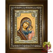 Икона освященная &quot;Казанская икона Божией Матери&quot;, 18x24 см, со стразами, в деревянном киоте 24x30 см, 24x30 см