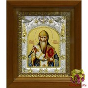 Икона освященная &quot;Спиридон Тримифунтский святитель&quot;, 14x18 см, в деревянном киоте 20x24 см, 20x24 см