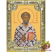 Икона освященная &quot;Августин блаженный&quot; 18x24 см со стразами, 18x24 см