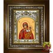 Икона освященная &quot;Ватопедская икона Божией Матери&quot;, 14x18 см, в деревянном киоте 20x24 см, 20x24 см