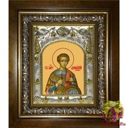 Икона освященная &quot;Димитрий Солунский великомученик (Дмитрий)&quot;, 14x18 см, в деревянном киоте 20x24 см, 20x24 см