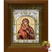 Икона освященная &quot;Феодоровская Божия Матерь&quot;, в киоте 20x24 см, 20x24 см
