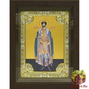 Икона освященная &quot;Димитрий(Дмитрий) Донской благоверный князь&quot;, 18x24 см, со стразами, в деревянном киоте 24x30 см, 24x30 см