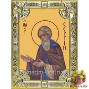Икона освященная &quot;Сергий (Сергей) Радонежский преподобный&quot;, 18x24 см со стразами, 18x24 см