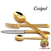 Набор столовых приборов Cutipol Ergo Gold 9121 на 6 персон, 24 предмета, позолоченная сталь 18/10, Португалия
