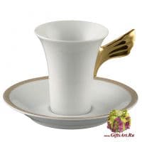 Эксклюзивная кофейная пара Медальон Меандр фарфор Rosenthal Versace